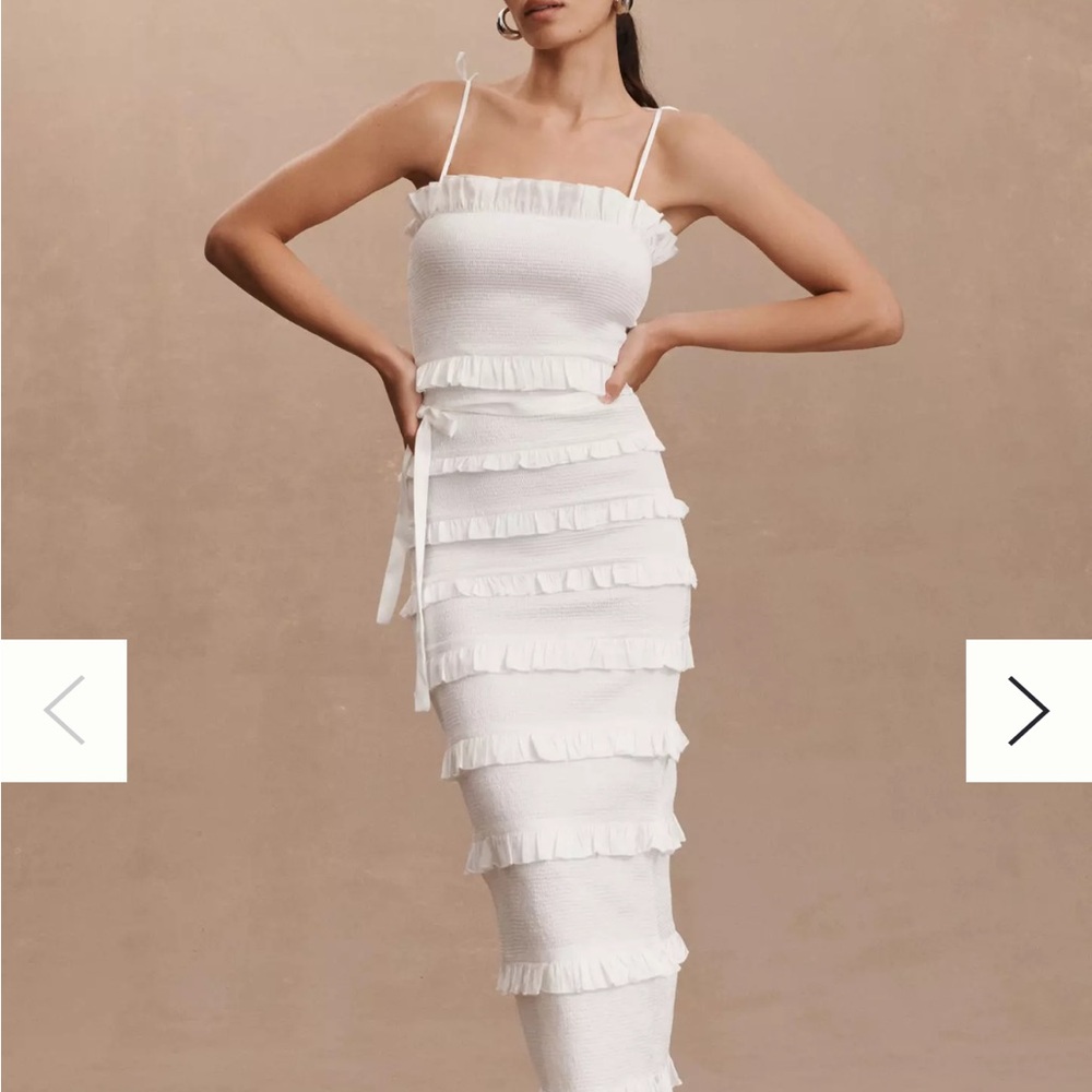 Elegant White Ruffle Dress